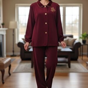 Teddi Burgundy Woman Pajama Set